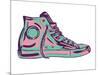 Retro Sneakers Hand Drawn and Hand Painted-pelonmaker-Mounted Art Print