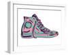 Retro Sneakers Hand Drawn and Hand Painted-pelonmaker-Framed Art Print