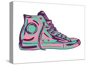 Retro Sneakers Hand Drawn and Hand Painted-pelonmaker-Stretched Canvas