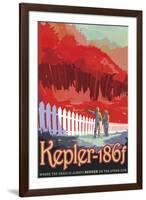 Retro Space Poster of Kepler-186F-null-Framed Art Print