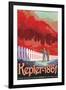 Retro Space Poster of Kepler-186F-null-Framed Art Print