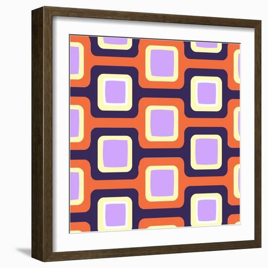 Retro Squares Pattern-null-Framed Giclee Print