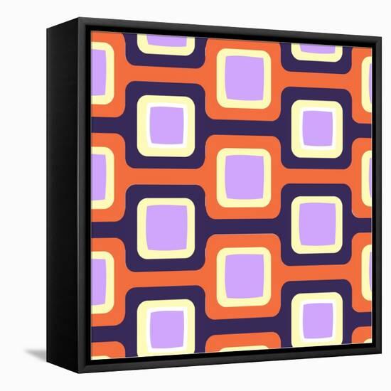 Retro Squares Pattern-null-Framed Stretched Canvas