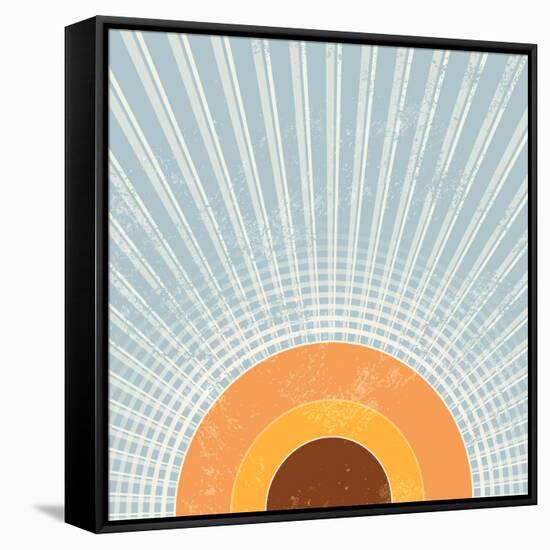 Retro Starburst Background-one AND only-Framed Stretched Canvas