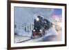 Retro Steam Train.-Breev Sergey-Framed Photographic Print