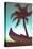 Retro Style Canoe and Palm Tree-Mr Doomits-Stretched Canvas