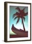 Retro Style Canoe and Palm Tree-Mr Doomits-Framed Photographic Print