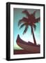 Retro Style Canoe and Palm Tree-Mr Doomits-Framed Photographic Print