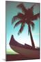 Retro Style Canoe and Palm Tree-Mr Doomits-Mounted Photographic Print