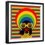 Retro Style Girl With Sunglasses-UltraPop-Framed Art Print