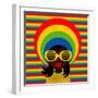 Retro Style Girl With Sunglasses-UltraPop-Framed Art Print