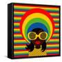 Retro Style Girl With Sunglasses-UltraPop-Framed Stretched Canvas