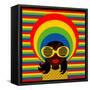 Retro Style Girl With Sunglasses-UltraPop-Framed Stretched Canvas