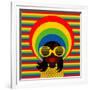 Retro Style Girl With Sunglasses-UltraPop-Framed Art Print