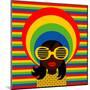 Retro Style Girl With Sunglasses-UltraPop-Mounted Art Print