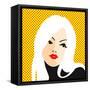 Retro Style Portrait of a Young Blonde Woman-Alena Kozlova-Framed Stretched Canvas