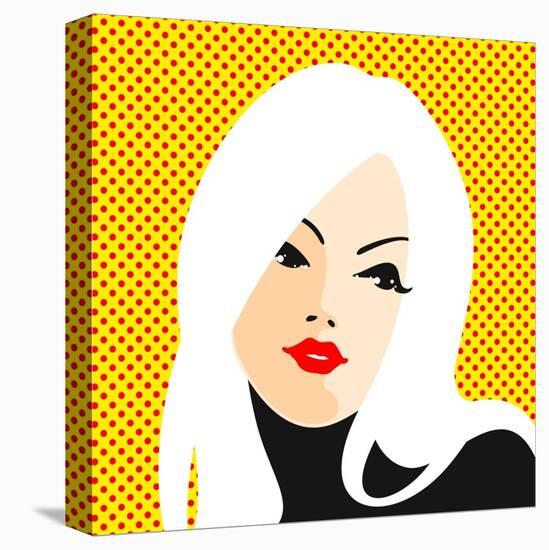 Retro Style Portrait of a Young Blonde Woman-Alena Kozlova-Stretched Canvas
