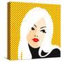 Retro Style Portrait of a Young Blonde Woman-Alena Kozlova-Stretched Canvas