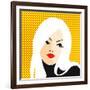 Retro Style Portrait of a Young Blonde Woman-Alena Kozlova-Framed Art Print