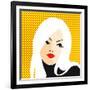 Retro Style Portrait of a Young Blonde Woman-Alena Kozlova-Framed Art Print