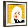 Retro Style Portrait of a Young Blonde Woman-Alena Kozlova-Framed Art Print