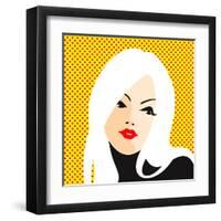 Retro Style Portrait of a Young Blonde Woman-Alena Kozlova-Framed Art Print