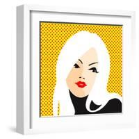 Retro Style Portrait of a Young Blonde Woman-Alena Kozlova-Framed Art Print