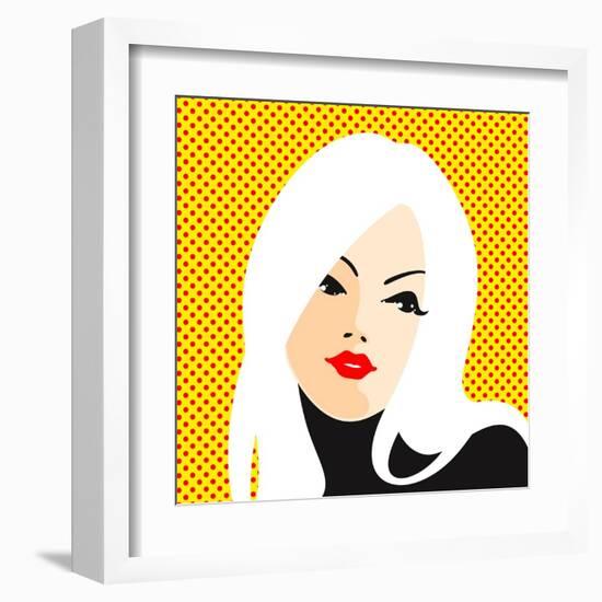 Retro Style Portrait of a Young Blonde Woman-Alena Kozlova-Framed Art Print