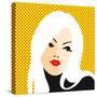 Retro Style Portrait of a Young Blonde Woman-Alena Kozlova-Stretched Canvas