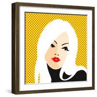 Retro Style Portrait of a Young Blonde Woman-Alena Kozlova-Framed Art Print