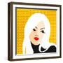 Retro Style Portrait of a Young Blonde Woman-Alena Kozlova-Framed Art Print