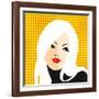 Retro Style Portrait of a Young Blonde Woman-Alena Kozlova-Framed Art Print