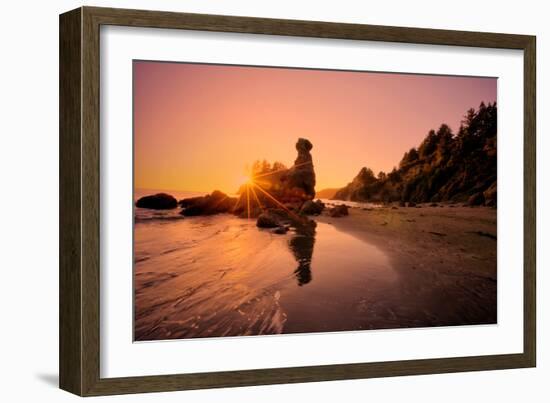 Retro Style Sun Star at Trinidad State Beach-Vincent James-Framed Photographic Print