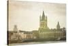 Retro Style View of Gothic Cathedral in Cologne, Germany-ilolab-Stretched Canvas
