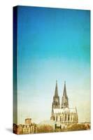 Retro Style View of Gothic Cathedral in Cologne, Germany-ilolab-Stretched Canvas