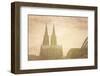 Retro Style View of Gothic Cathedral in Cologne, Germany-ilolab-Framed Photographic Print