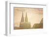 Retro Style View of Gothic Cathedral in Cologne, Germany-ilolab-Framed Photographic Print