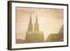 Retro Style View of Gothic Cathedral in Cologne, Germany-ilolab-Framed Photographic Print