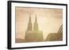 Retro Style View of Gothic Cathedral in Cologne, Germany-ilolab-Framed Photographic Print