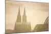 Retro Style View of Gothic Cathedral in Cologne, Germany-ilolab-Mounted Photographic Print