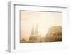 Retro Style View of Gothic Cathedral in Cologne, Germany-ilolab-Framed Photographic Print