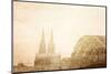 Retro Style View of Gothic Cathedral in Cologne, Germany-ilolab-Mounted Photographic Print