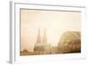 Retro Style View of Gothic Cathedral in Cologne, Germany-ilolab-Framed Photographic Print