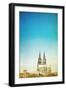 Retro Style View of Gothic Cathedral in Cologne, Germany-ilolab-Framed Photographic Print