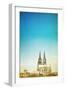 Retro Style View of Gothic Cathedral in Cologne, Germany-ilolab-Framed Photographic Print