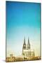 Retro Style View of Gothic Cathedral in Cologne, Germany-ilolab-Mounted Photographic Print