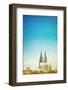 Retro Style View of Gothic Cathedral in Cologne, Germany-ilolab-Framed Photographic Print