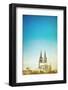 Retro Style View of Gothic Cathedral in Cologne, Germany-ilolab-Framed Photographic Print