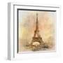 Retro Styled Background - Eiffel Tower-Maugli-l-Framed Art Print