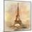 Retro Styled Background - Eiffel Tower-Maugli-l-Mounted Art Print